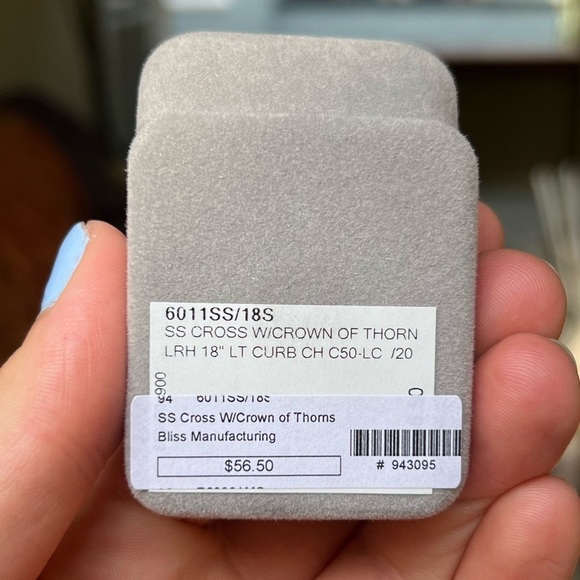 Cross with Crown of Thorn 18” Chain Necklace Sterling Silver St. Stephen’s - Picture 4 of 4